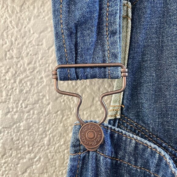 We the Free Free People Denim Overalls Womens Small Patched Carpenter Boho Retro - Picture 7 of 14